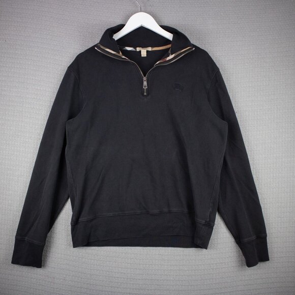 Burberry Brit Cotton Quarter Zip Sweater Mens Large - Picture 1 of 8